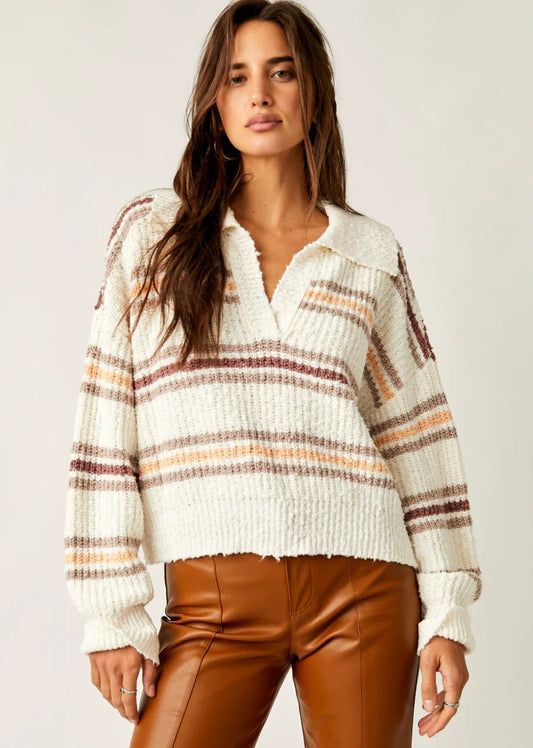 Free People Sandre Pullover In Dreamy Mulberry