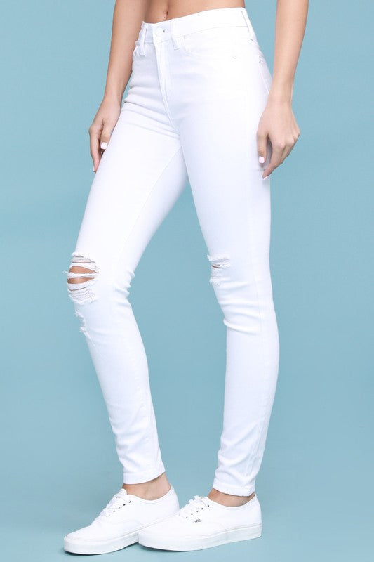 bluish white jeans