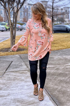 Be Ever Wonderful Blush 3/4 Bell Sleeve Buttery Soft Tunic