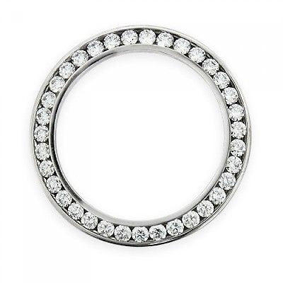 Diamond Bezel for Watch Stainless Steel Round Cut Diamond G-H SI2 1 1 ...