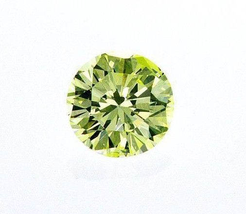 Natural Fancy Intense Green Yellow Color Round Cut Diamond 0.27 CT GIA  Certified