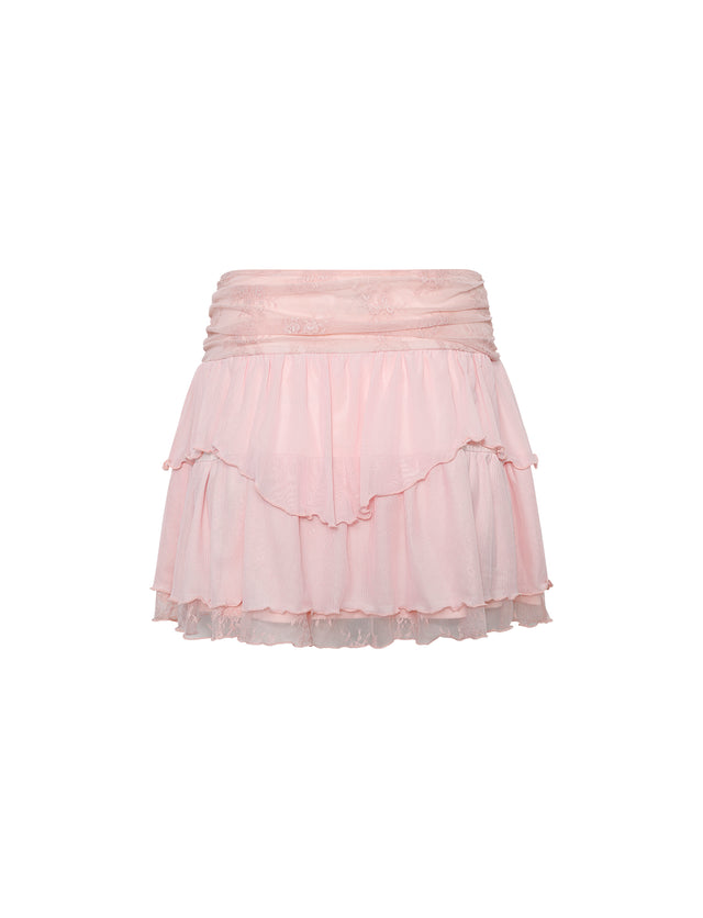 HARPER MINI SKIRT - PINK : PASTEL PINK : BABY PINK