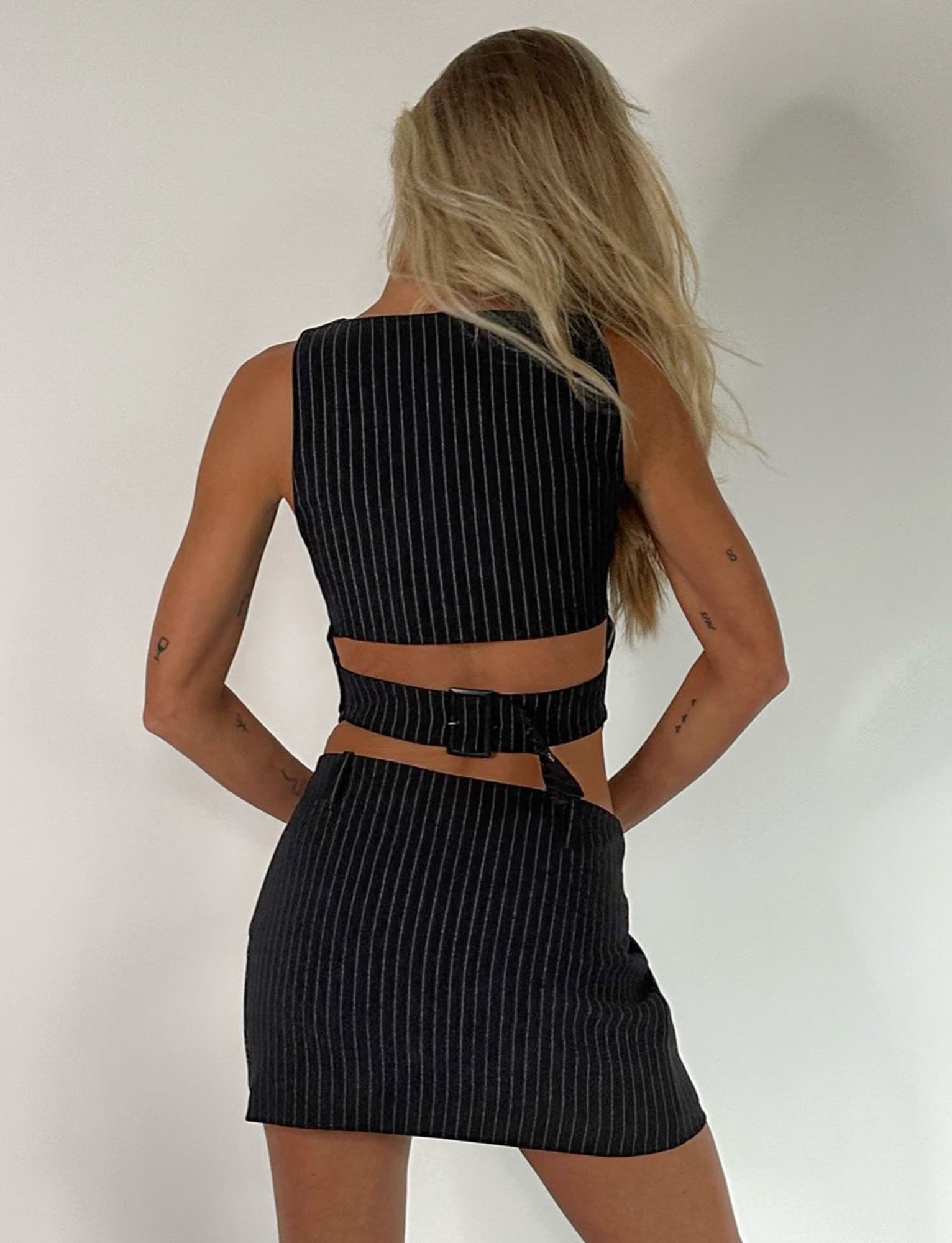 CAYENNE SKIRT - PINSTRIPE