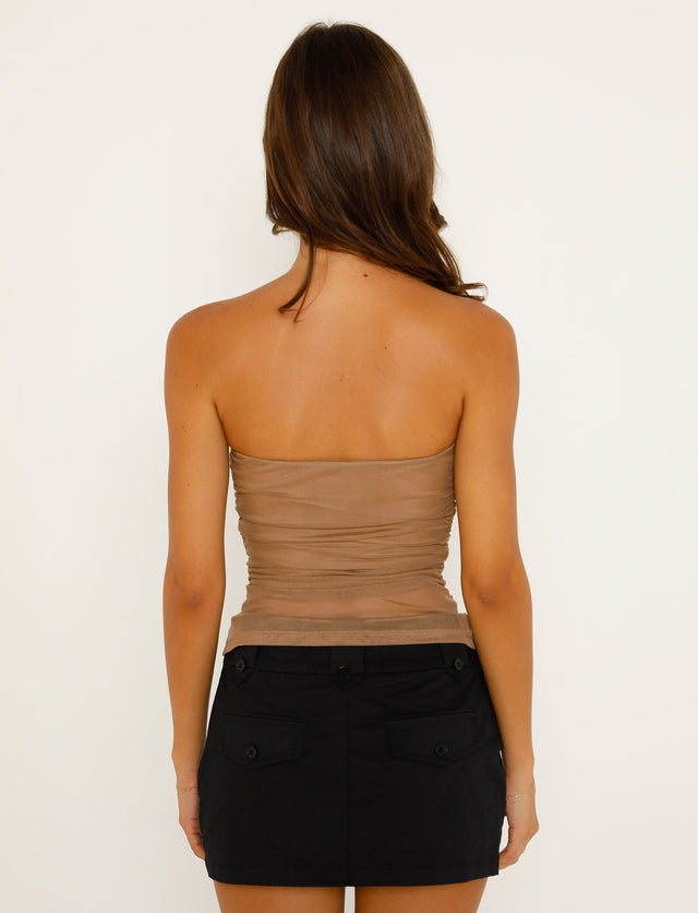 HARRIETT TUBE TOP - TAN