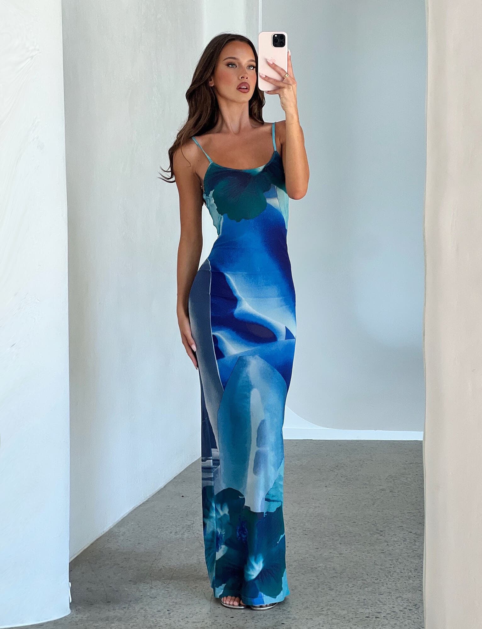 ARDON MAXI DRESS - ARTIST PRINT-BLUE