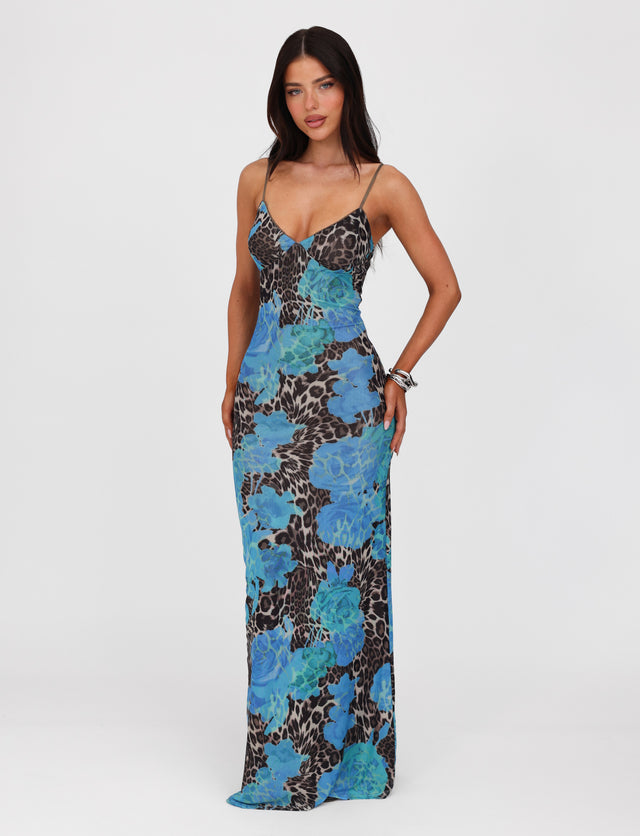 JULIANNA DRESS - BLUE : LEOPARD