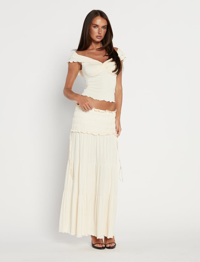 DENALI MAXI SKIRT - NEUTRAL : BONE