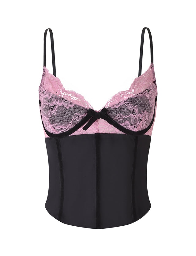 MORENA TOP - BLACK/PINK