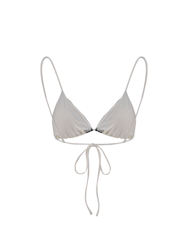 SHILOH BIKINI TOP - WHITE : LACE : WHITE POINTELLE