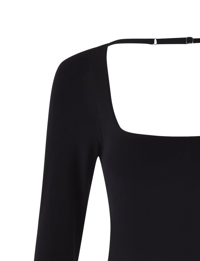 MINERVA LONG SLEEVE BODYSUIT - BLACK