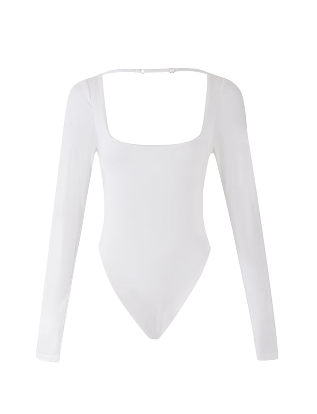 MINERVA LONG SLEEVE BODYSUIT - WHITE