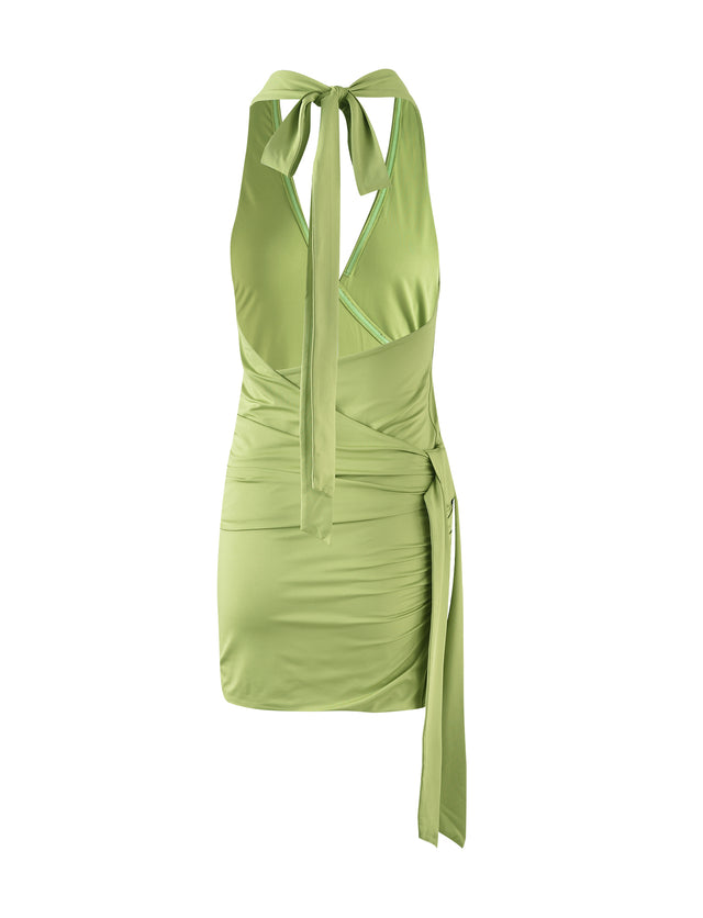 ALYS DRESS - GREEN : MATCHA GREEN : PALE KHAKI