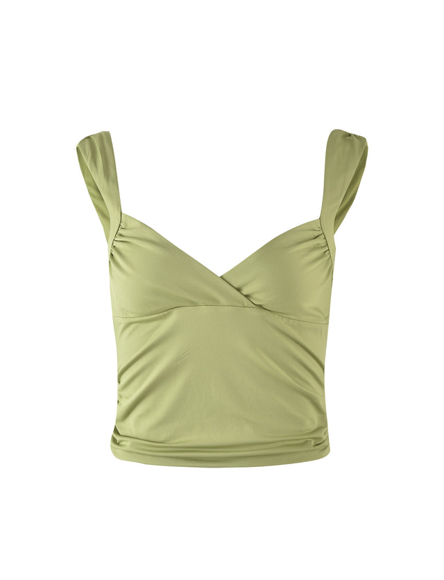 MERA TOP - GREEN : MATCHA GREEN : PALE KHAKI