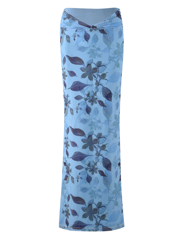 MARIETTA SKIRT - BLUE : WATERCOLOUR