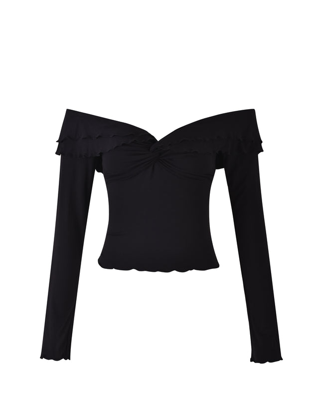 DENALI LONG SLEEVE TOP - BLACK