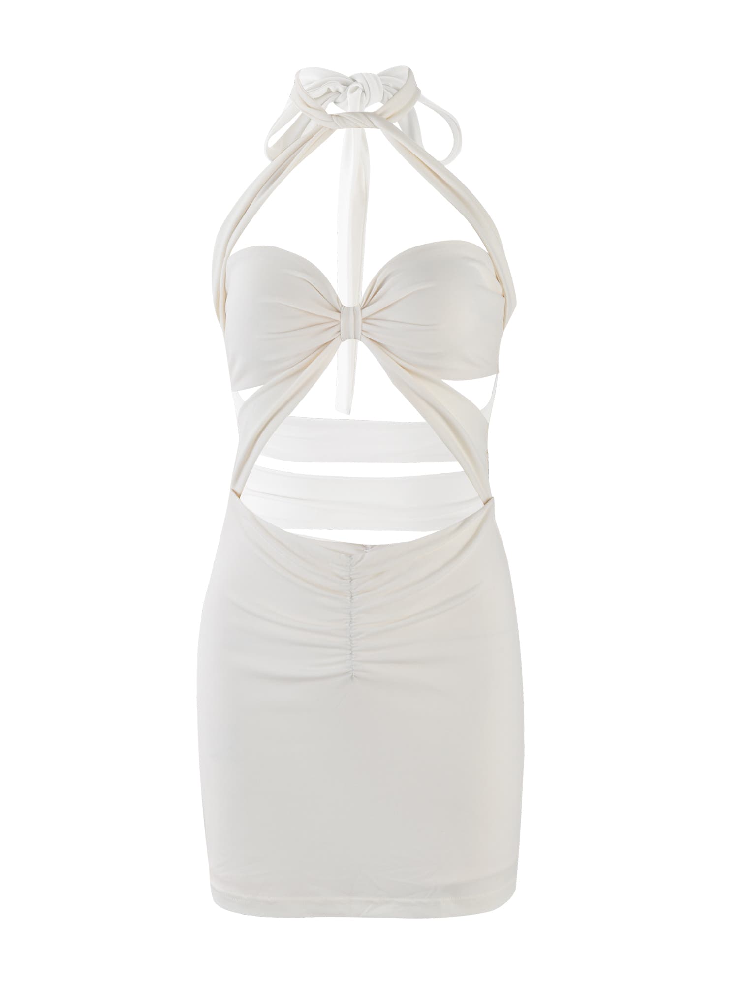 TAMSIN MINI DRESS - WHITE : OFF WHITE : IVORY