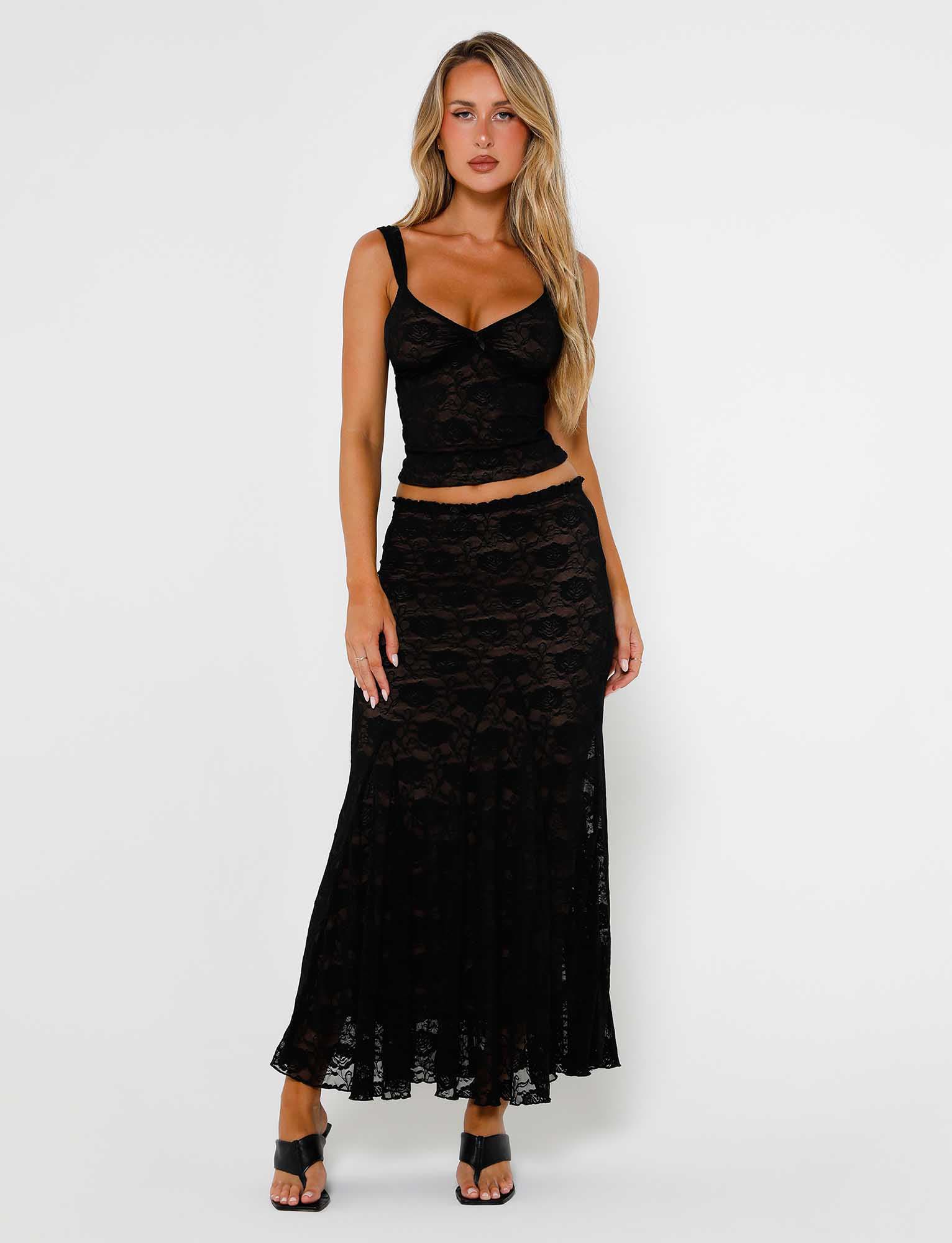 ISADORA SKIRT - BLACK : LACE