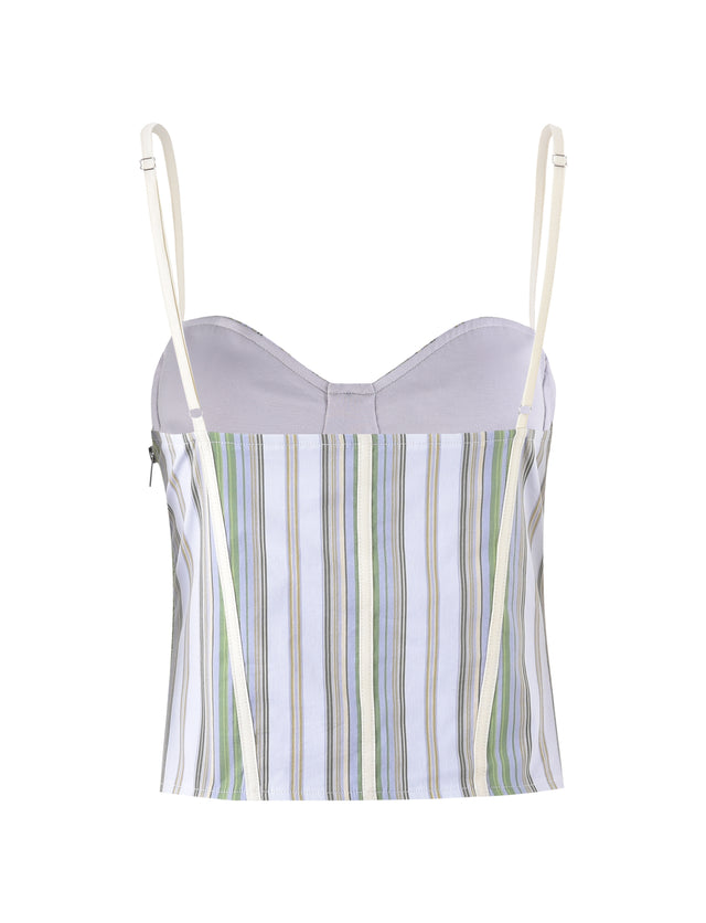 LILIOSA TOP - GREEN : STRIPE