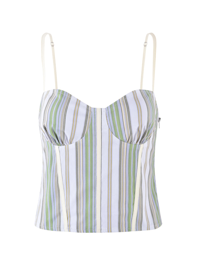 LILIOSA TOP - GREEN : STRIPE