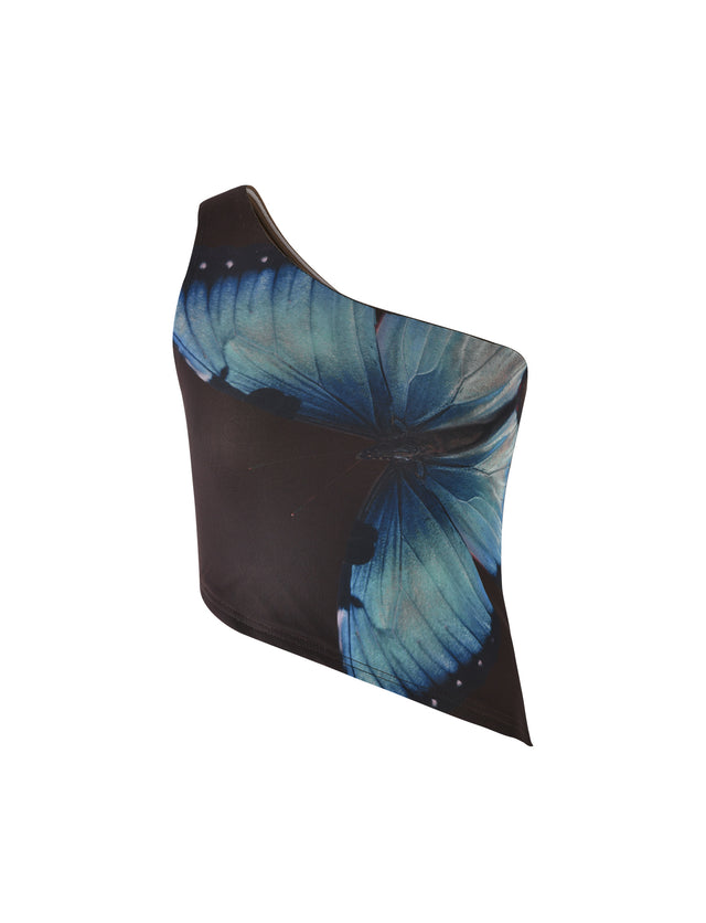 NANCI TOP - BROWN : BUTTERFLY