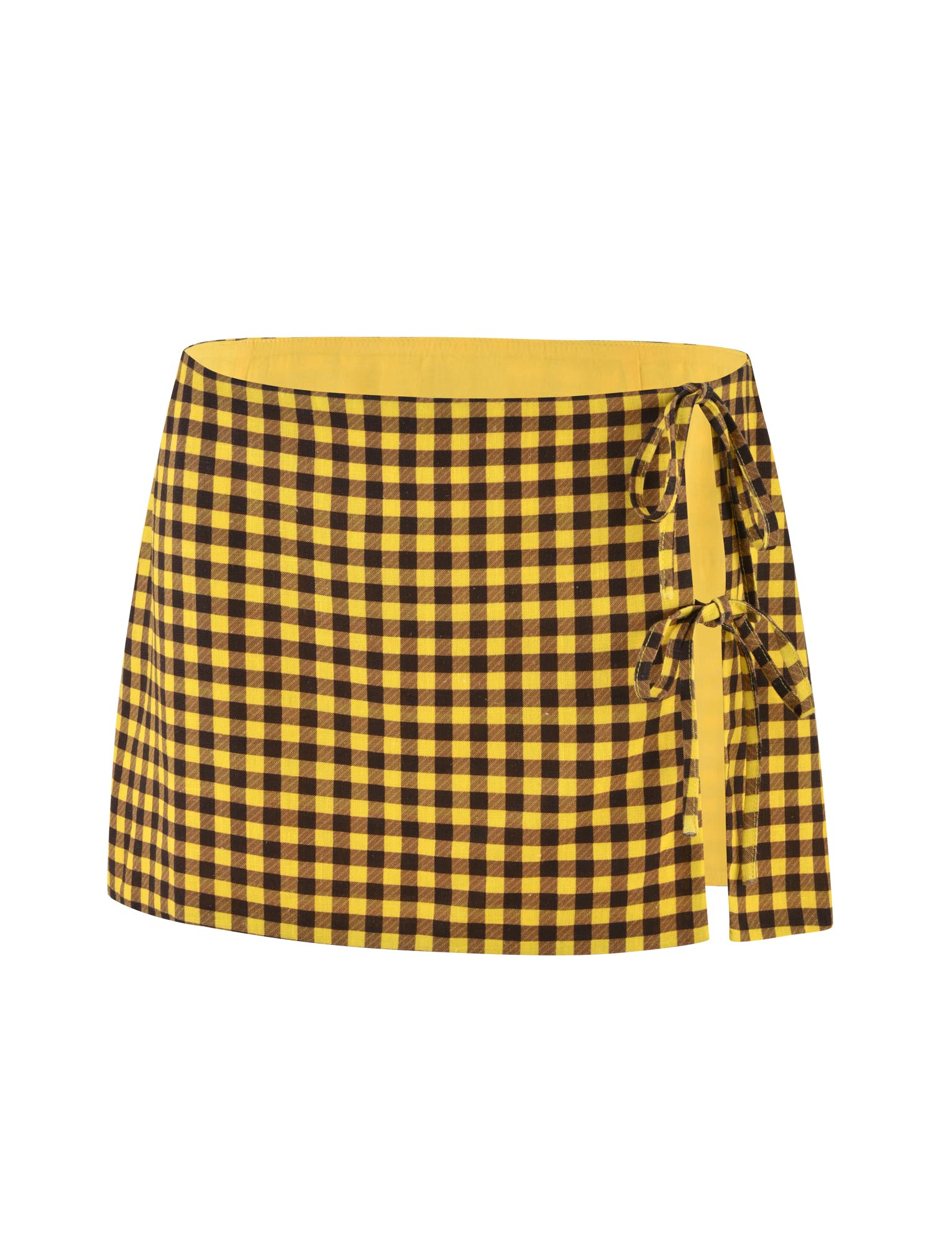 NICOLA SKIRT - YELLOW : CHECK