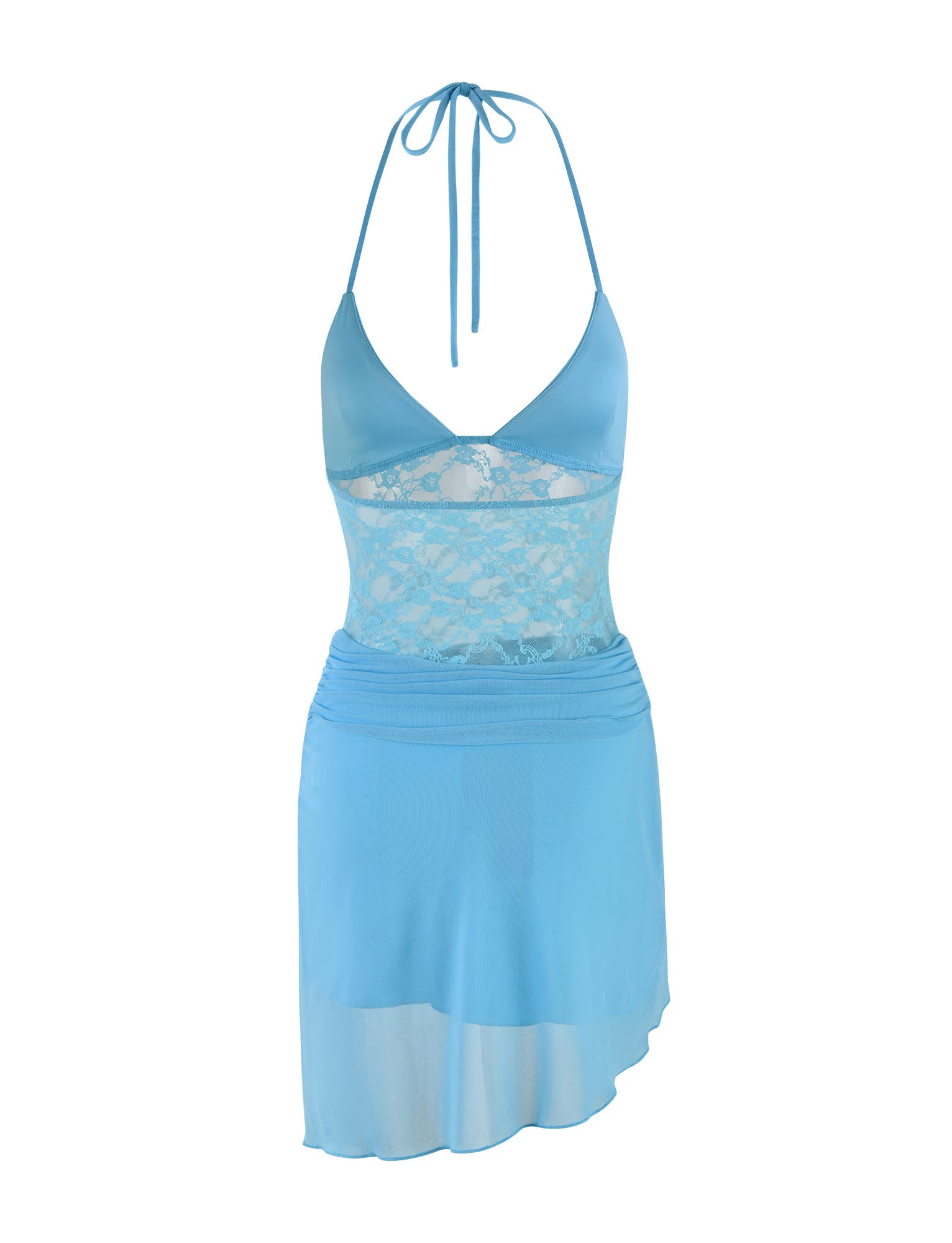 KAELIN DRESS - BLUE : ICE BLUE : BRIGHT BLUE LACE