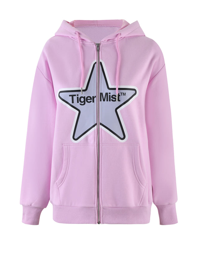 LUMEN ZIP FRONT HOODIE - PINK