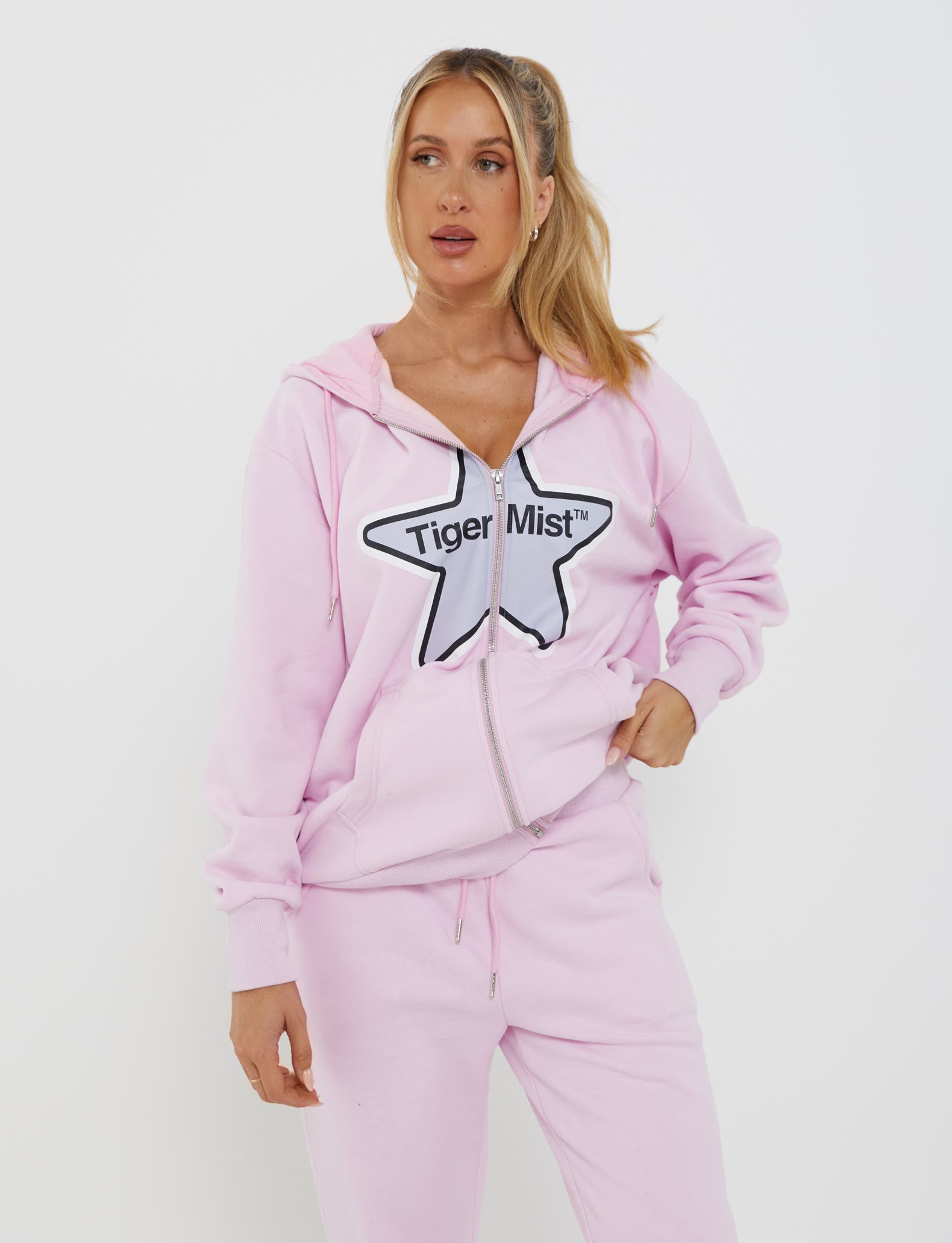 LUMEN ZIP FRONT HOODIE - PINK