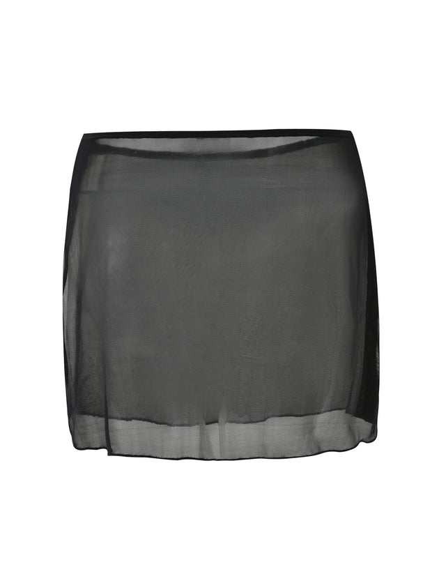 CYNTHIA MINI MESH SKIRT - BLACK