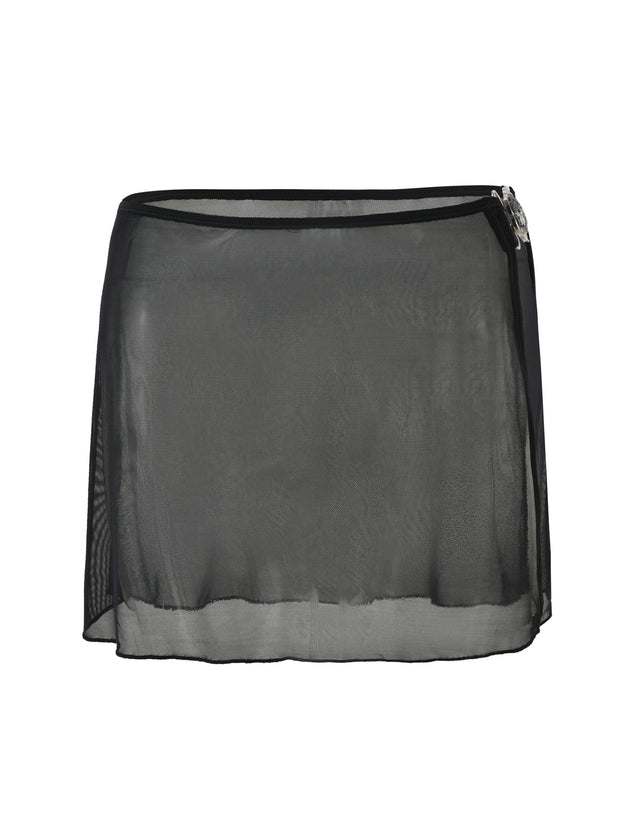 CYNTHIA MINI MESH SKIRT - BLACK