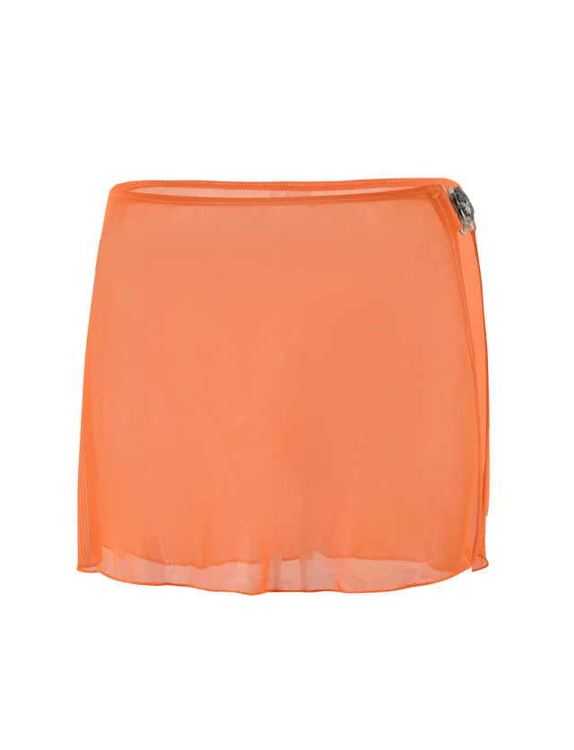 CYNTHIA MINI MESH SKIRT - ORANGE : BURNT ORANGE