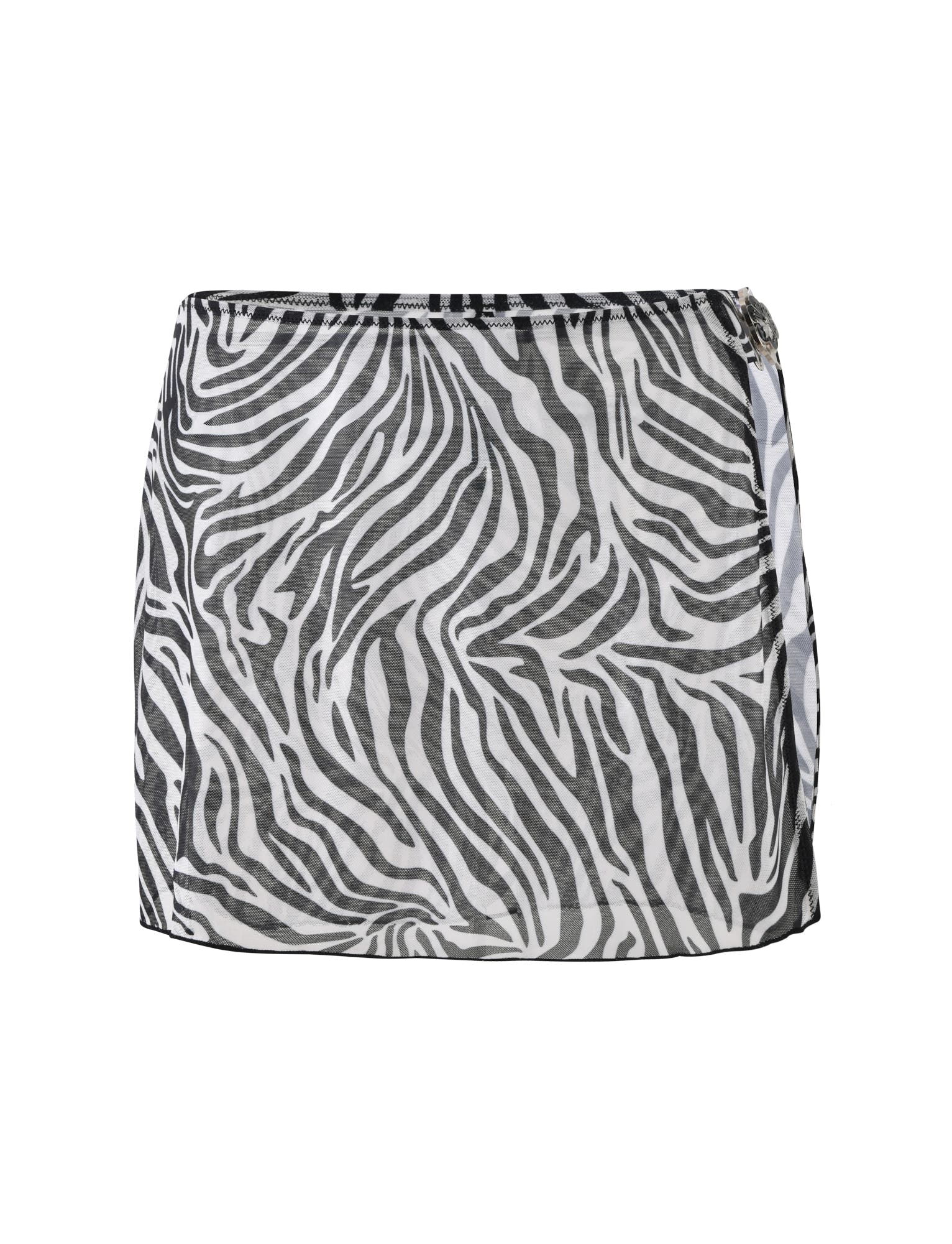 CYNTHIA MINI MESH SKIRT - BLACK : ZEBRA