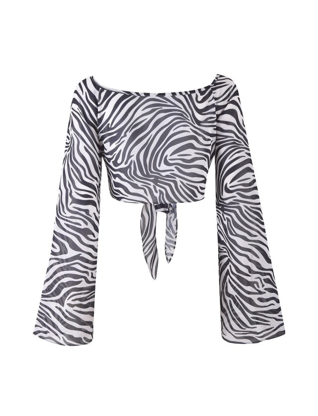 AYESHA TOP - BLACK : ZEBRA