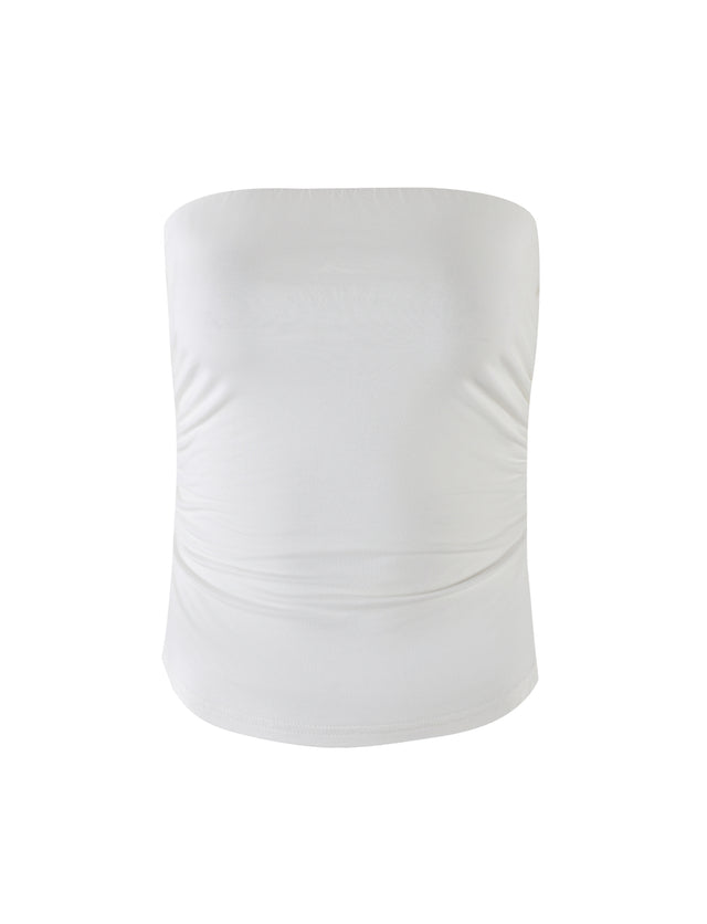 HARRIETT JERSEY TUBE TOP - WHITE