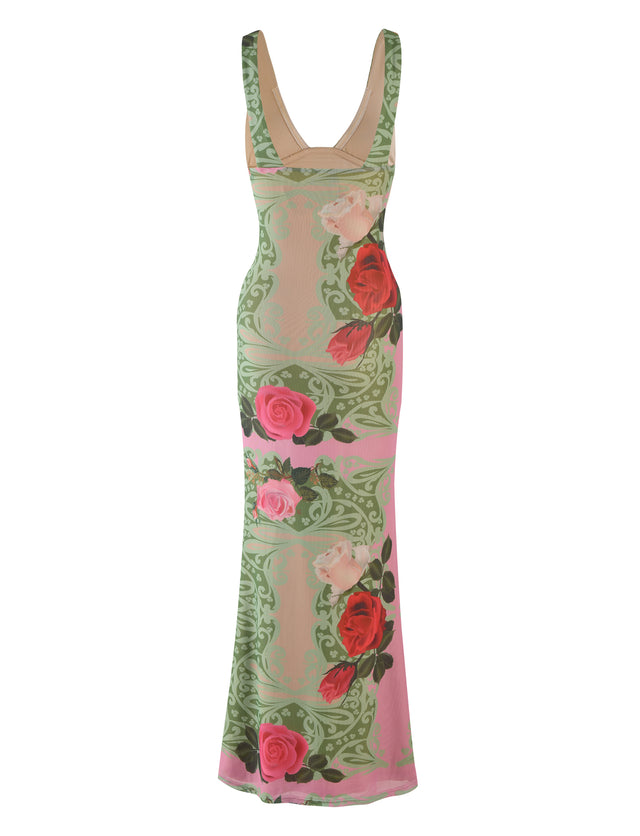 LUNARIA DRESS - MULTI : MACRO FLORAL : SUMMER ROSE