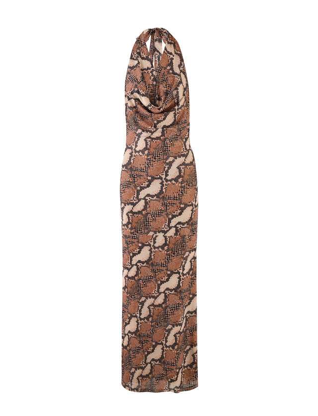 CATALINA DRESS - BROWN : SNAKE