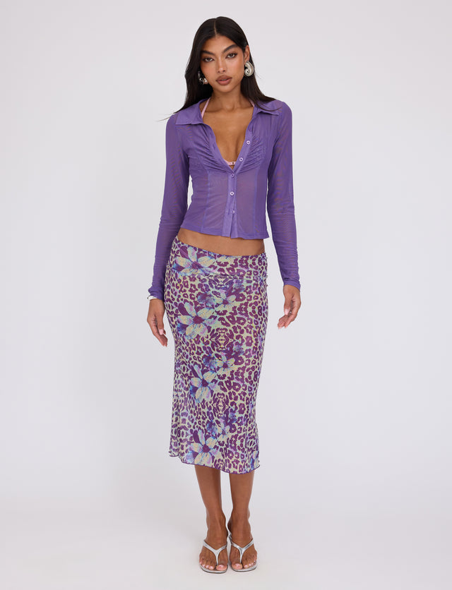 AHLING LONG SLEEVE TOP - PURPLE