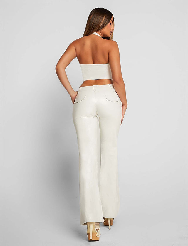 KITTIE PU PANT - WHITE