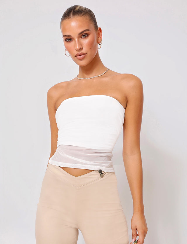 HARRIETT TUBE TOP - WHITE