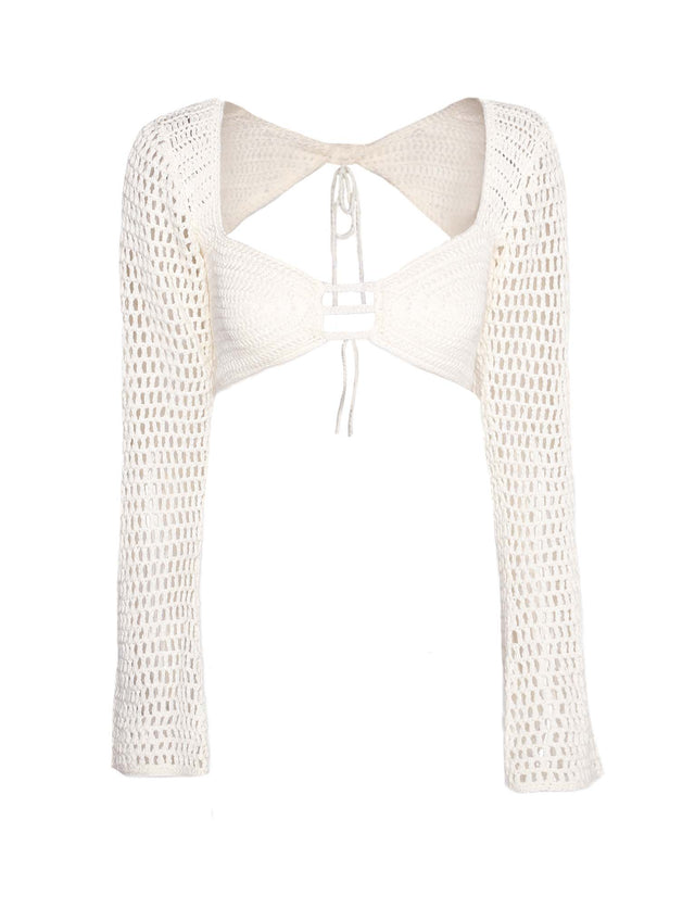 MACAULEY TOP - CREAM CROCHET