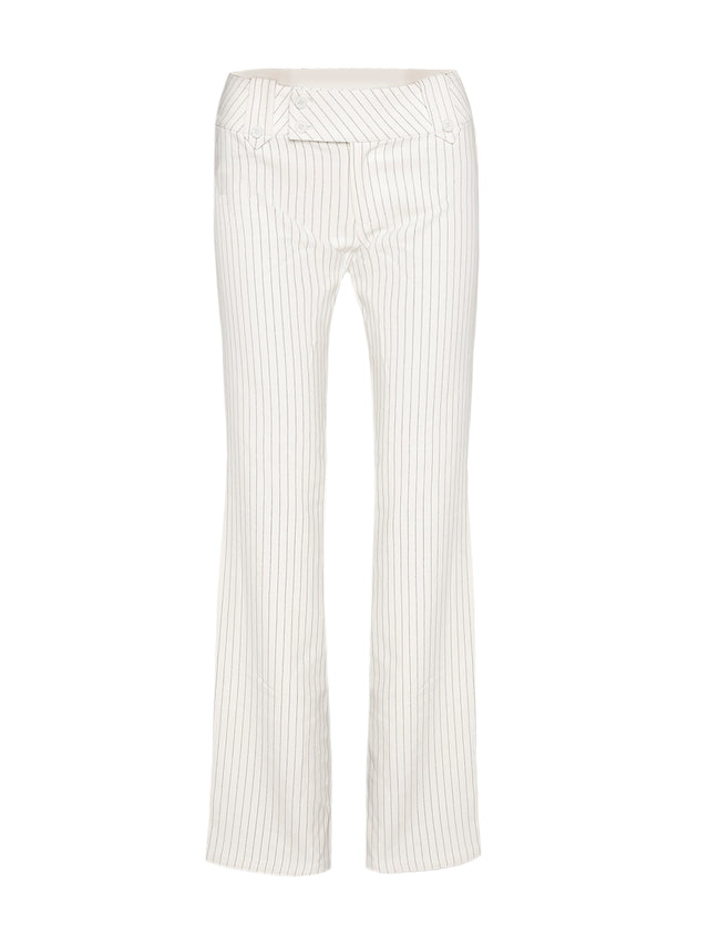 KITTIE PANT - WHITE PINSTRIPE