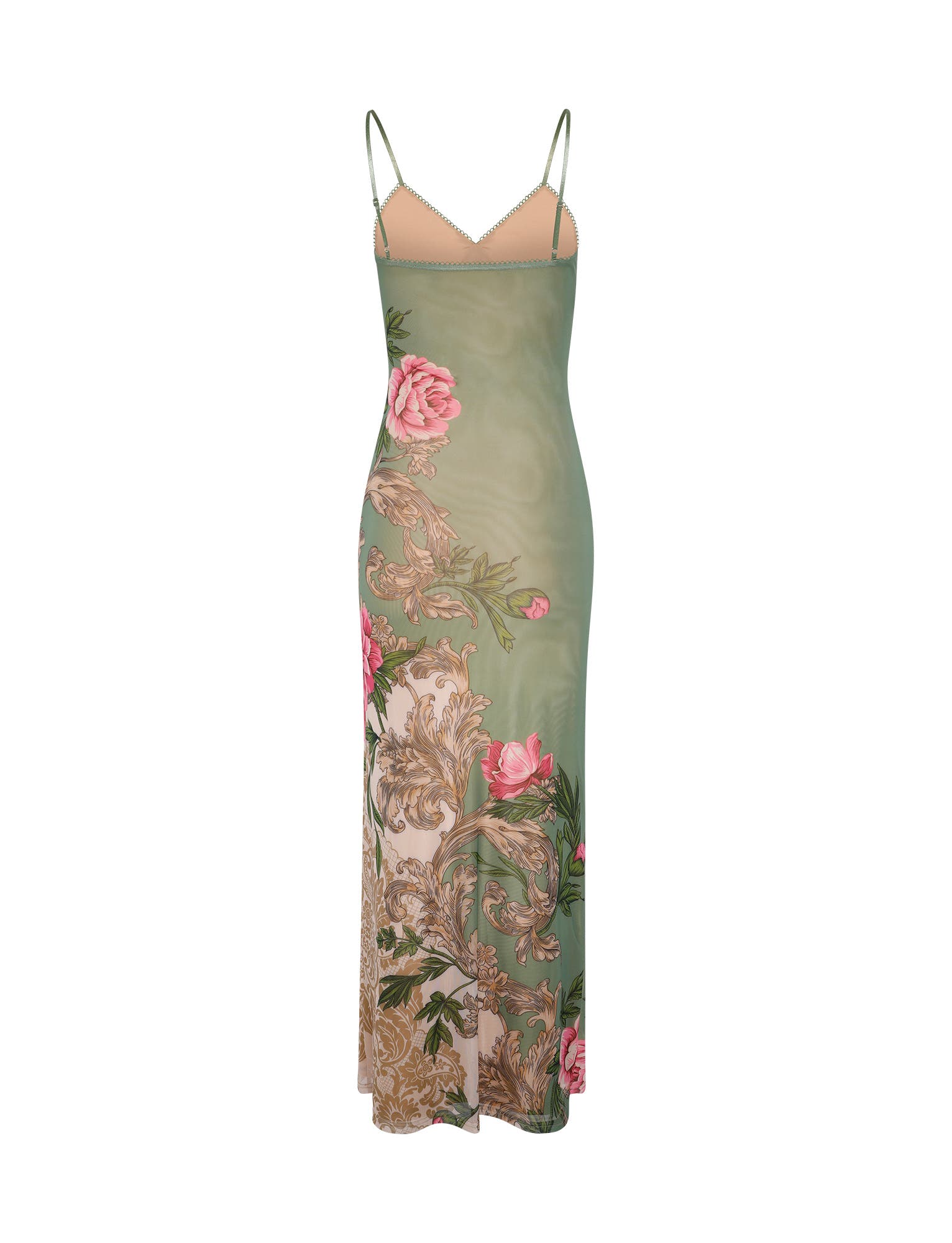 JULIANNA DRESS - GREEN : FLORAL : ROCCOCO FLORAL