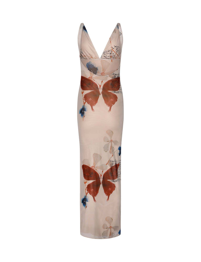 PERCY MAXI DRESS - NEUTRAL : PAISLEY : BY POPPY BUTTERFLY