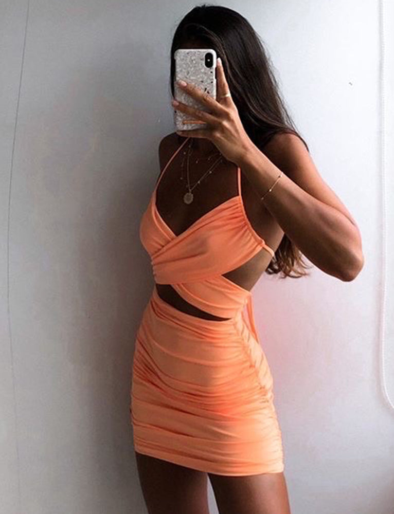 tiger mist orange dress