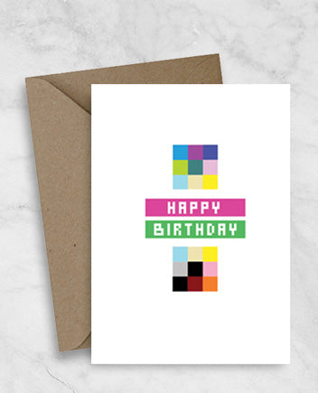 Harvest Collection Birthday Greeting Card Pixel Blocks Minecraft - happy birthday card 1 roblox