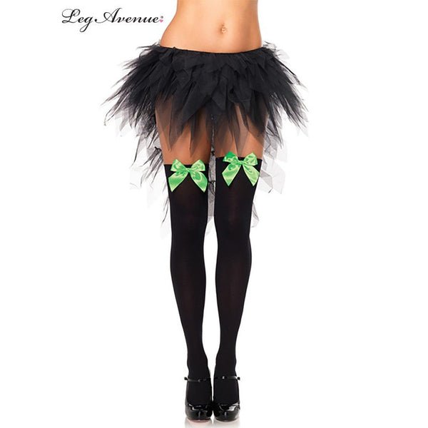 Black Thigh Highs With Neon Green Bows Costume Shop Crackerjack 7153