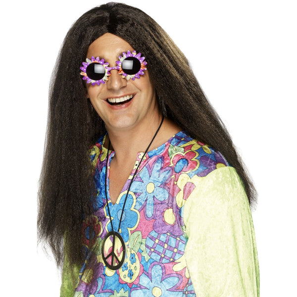 Mens Dark Brown Hippy Wig Cracker Jack Costumes Brisbane 6311