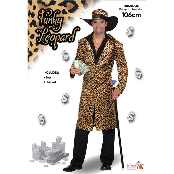 Funky Leopard Print Pimp Costume – Cracker Jack Costumes Brisbane
