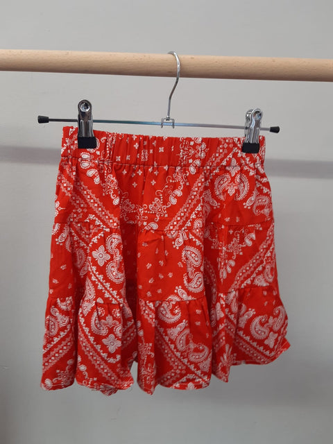 paisley skirt red