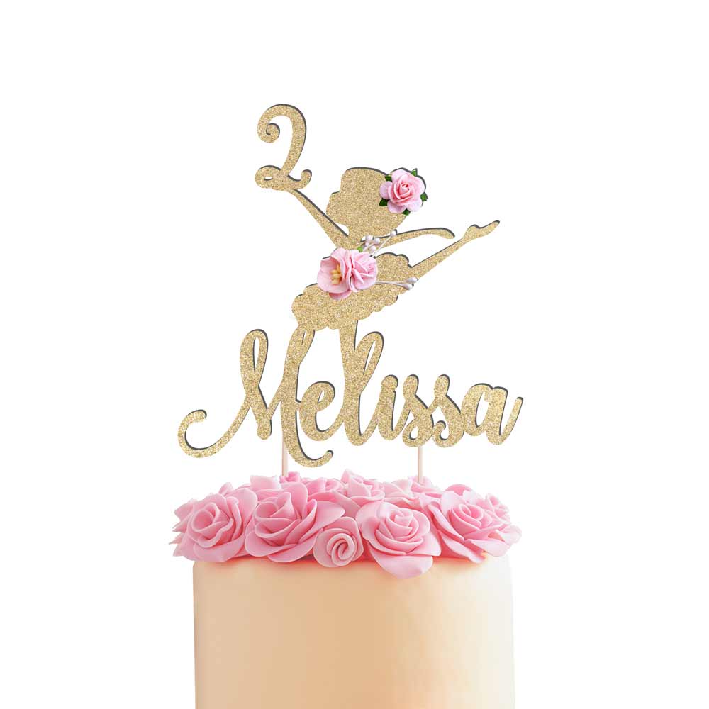 Ballerina Cake Topper - Gold & Silver Toppers - XOXOKristen